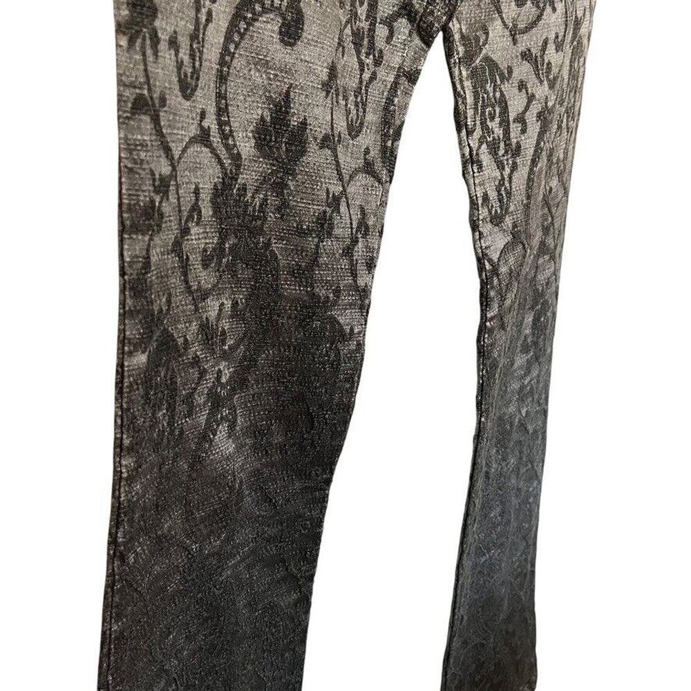 Signe Paris Y2K Whimsigoth Grunge Vintage Flare Texture Womens Pants Silver sz 2 - Picture 3 of 16